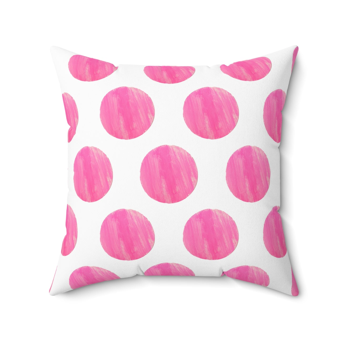 Polka Dot Palette Polyester Square Pillow Raspberry