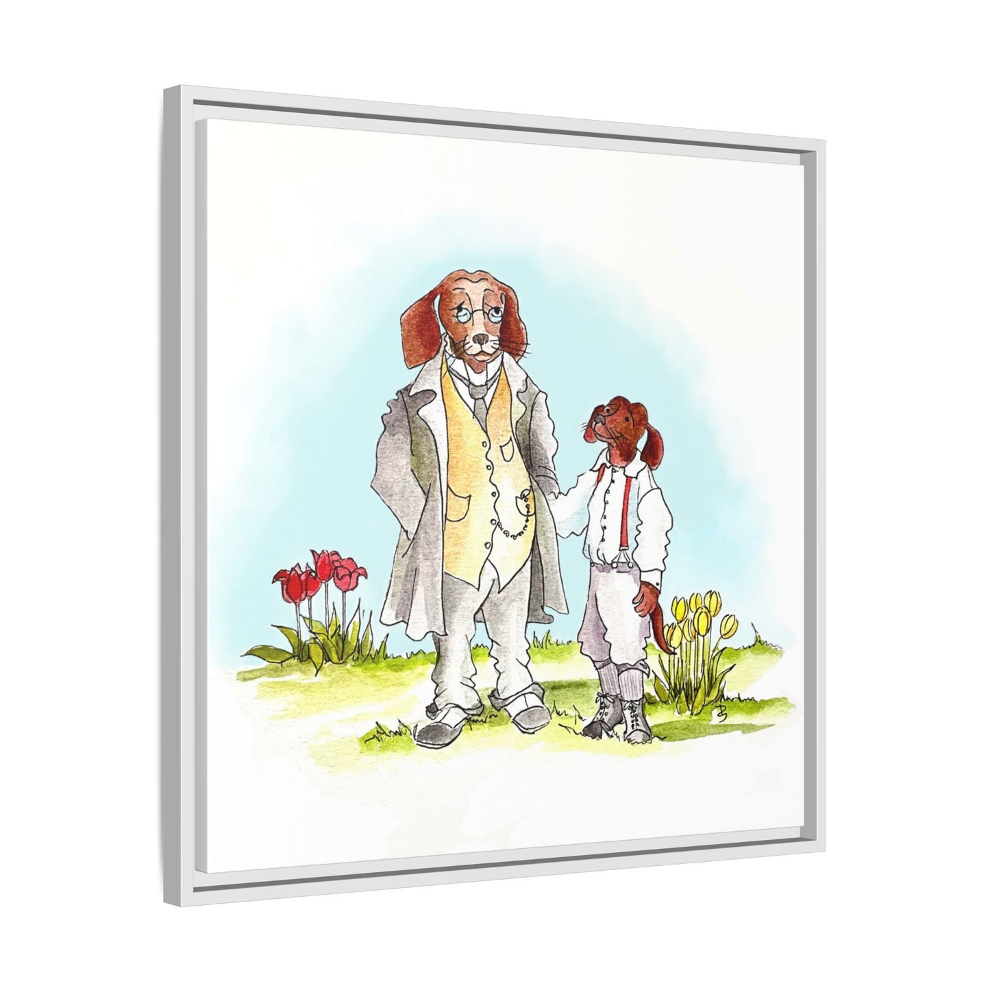 Dogi Fun Matte Canvas Framed