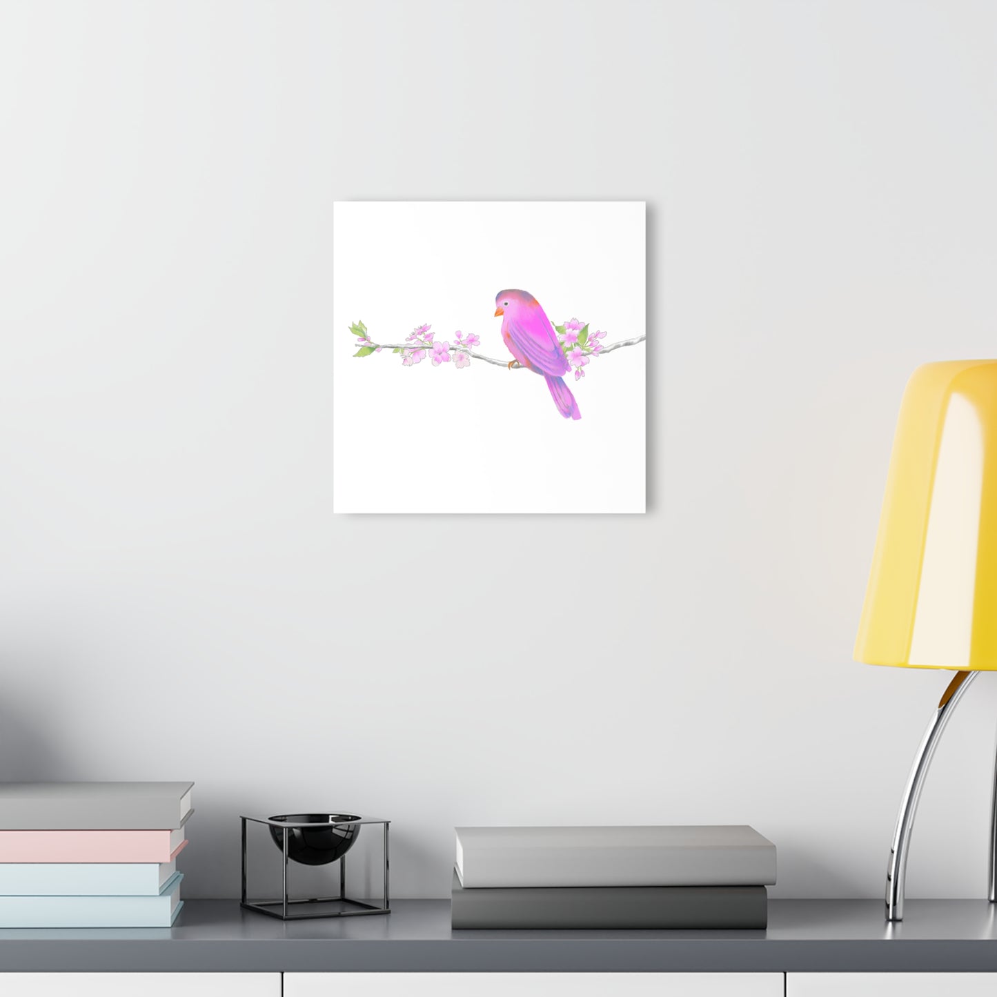 Jolly Birds Acrylic Prints (French Cleat Hanging) pink