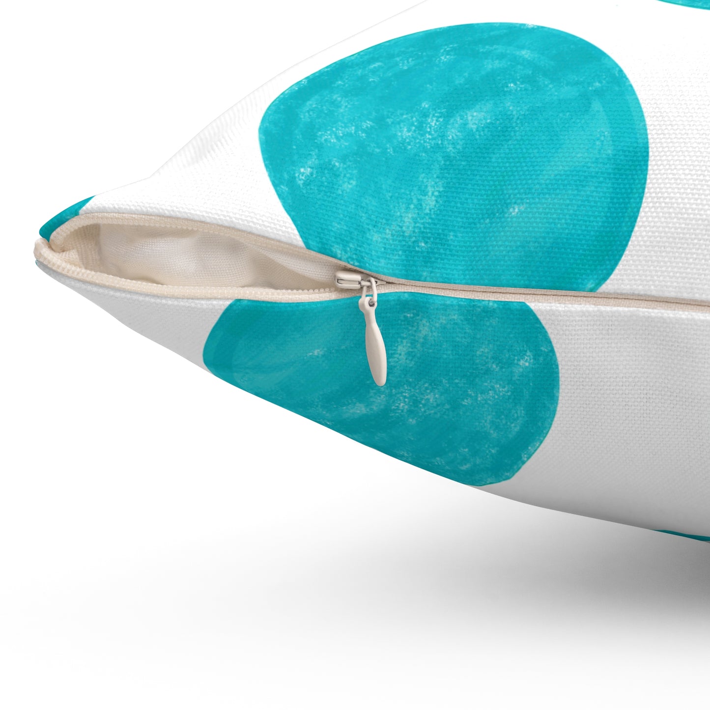 Polka Dot Palette Polyester Square Pillow aqua teal