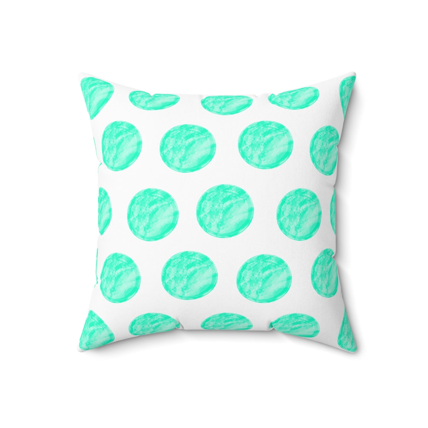 Polka Dot Palette Polyester Square Pillow Aqua