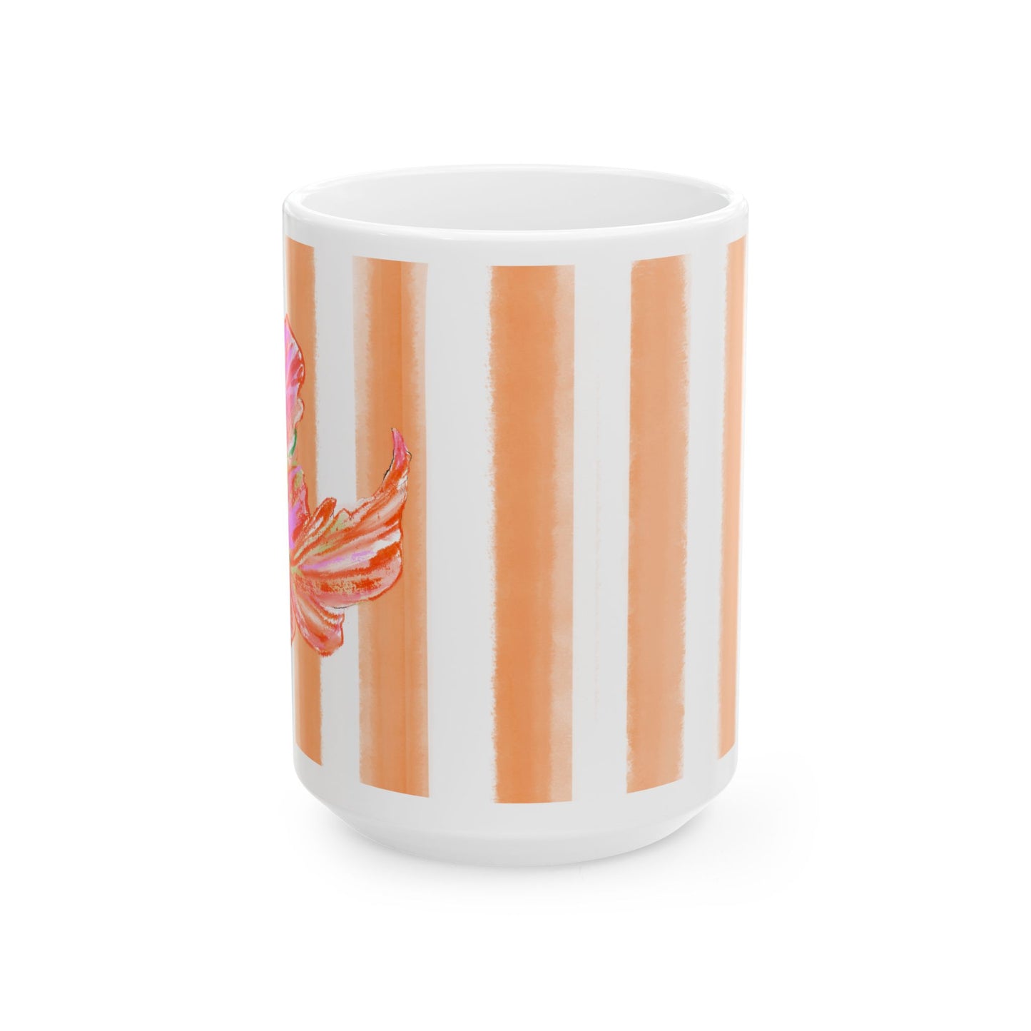 Dancing Tulips Mug Peach Pink