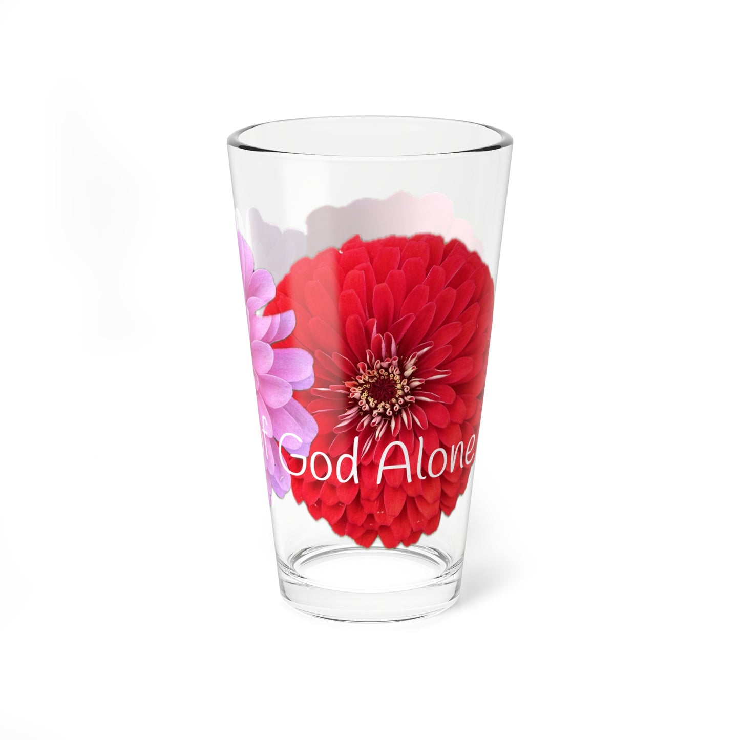 Zinnia Pint Glass "To the Glory of God Alone"