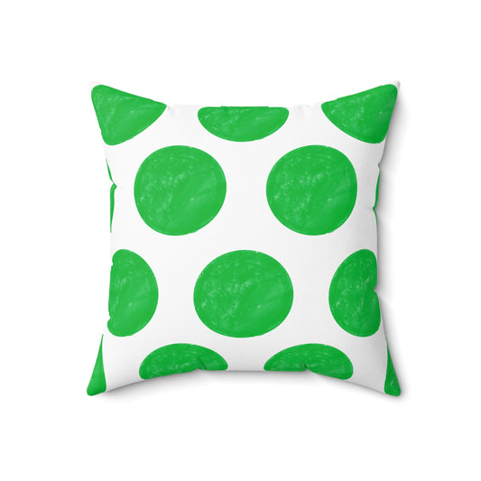Polka Dot Palette Polyester Square Pillow green