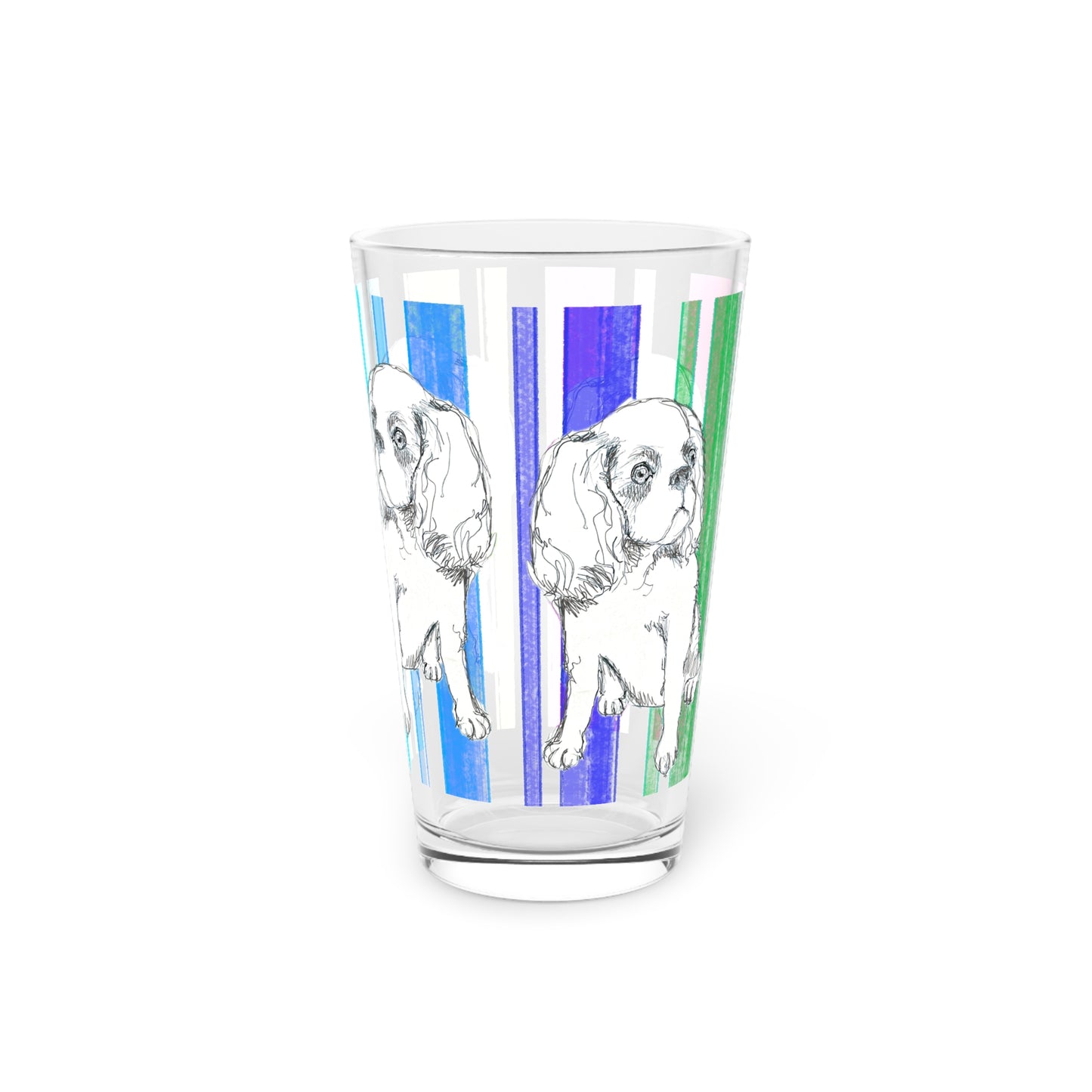 Dogi Fun Pint Glass, 16 oz Cocker Spaniel