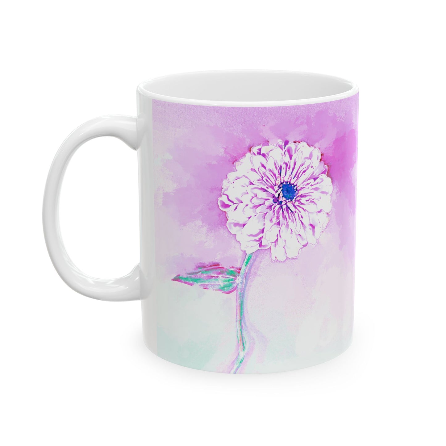 Zinnia Color Splash Mug Raspberry “Dare to Be Humble”