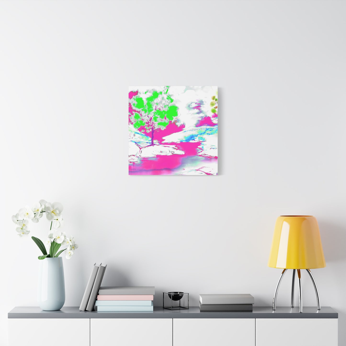 Joyful Landscape Matte Canvas, Stretched, 1.25" Raspberry, Green