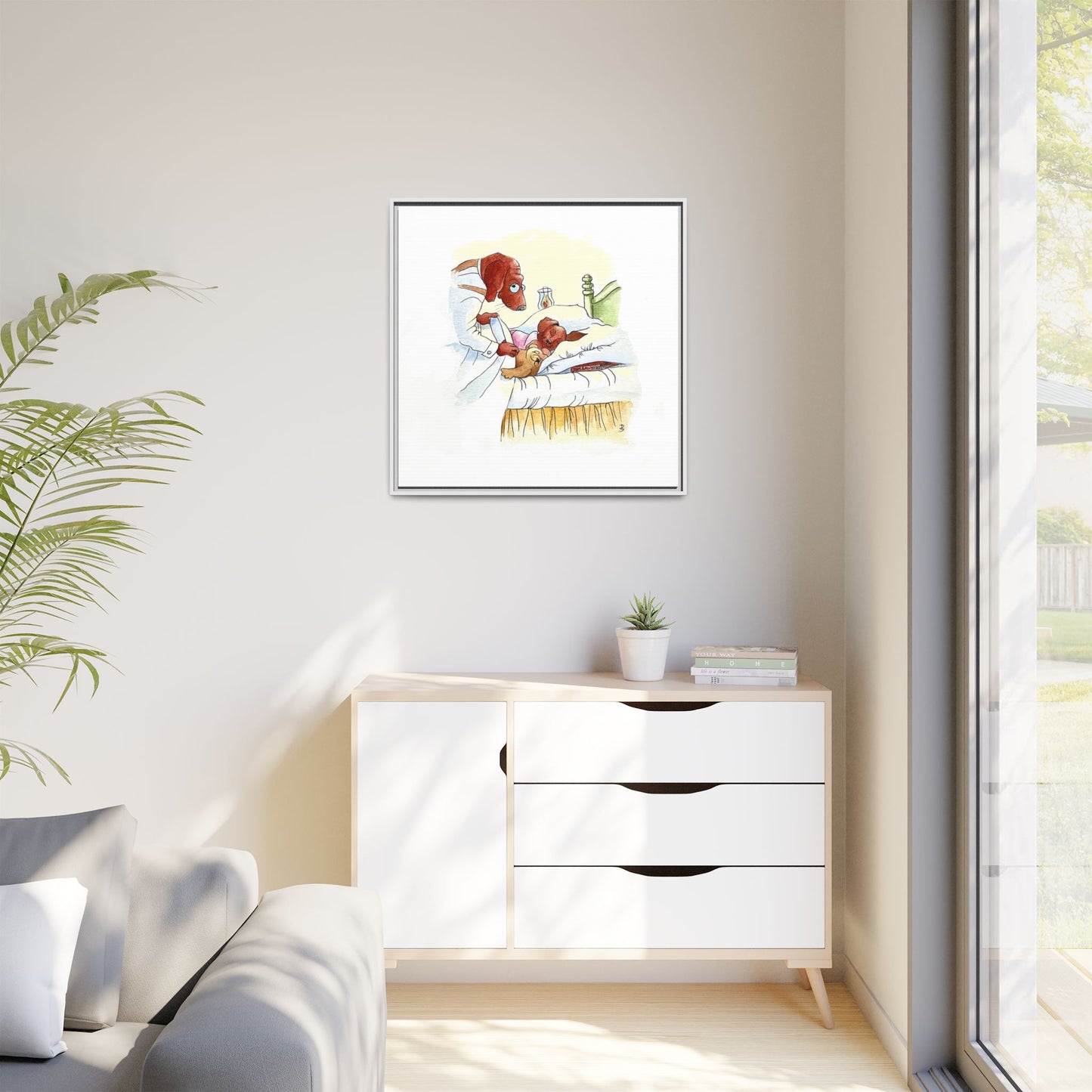 Dogi Fun Matte Canvas Framed