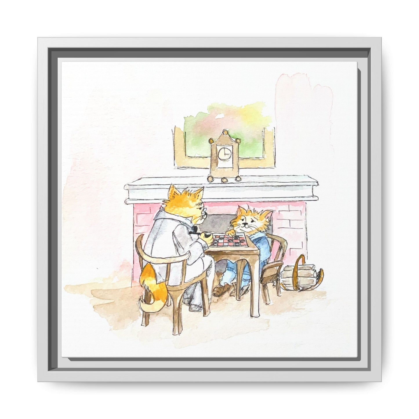 Kitty Fun Matte Canvas Framed
