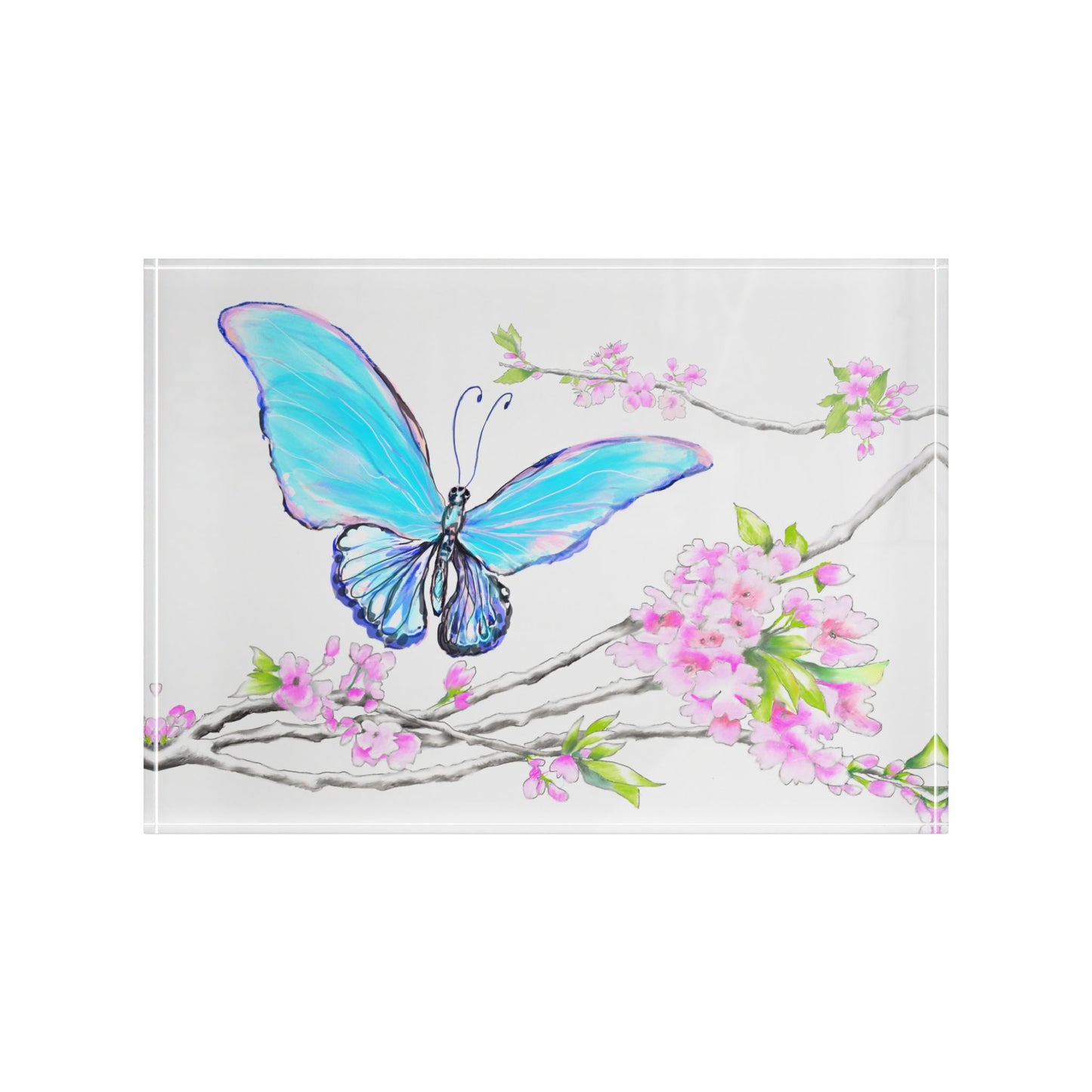 Blossom Whirl Acrylic Block Blue