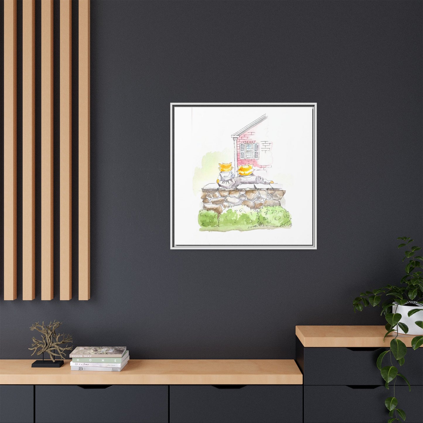 Kitty Fun Matte Canvas Framed