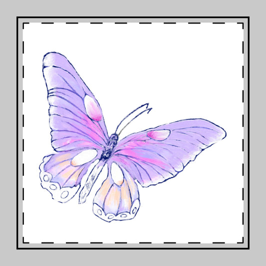 Butterfly Swing Cotton Twill Napkin, Lilac, Fabric Background Creamier White