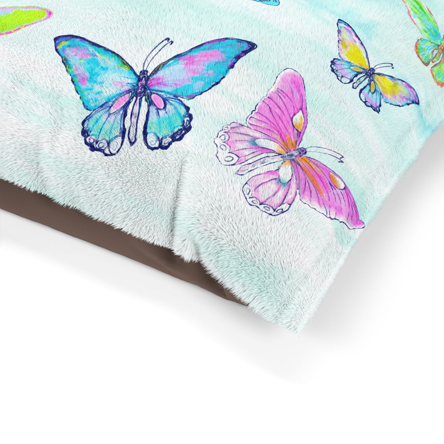 Dogi Butterfly Flutter Pet Bed Colorful Butterflies Aqua Sky