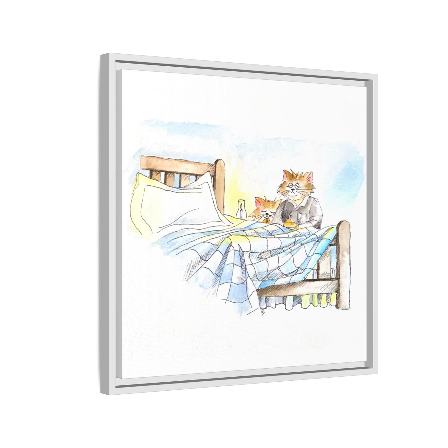 Kitty Fun Matte Canvas Framed