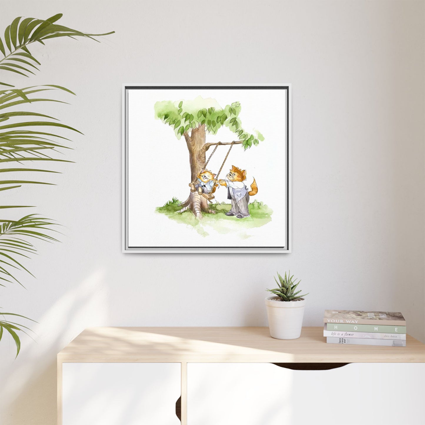 Kitty Fun Matte Canvas Framed