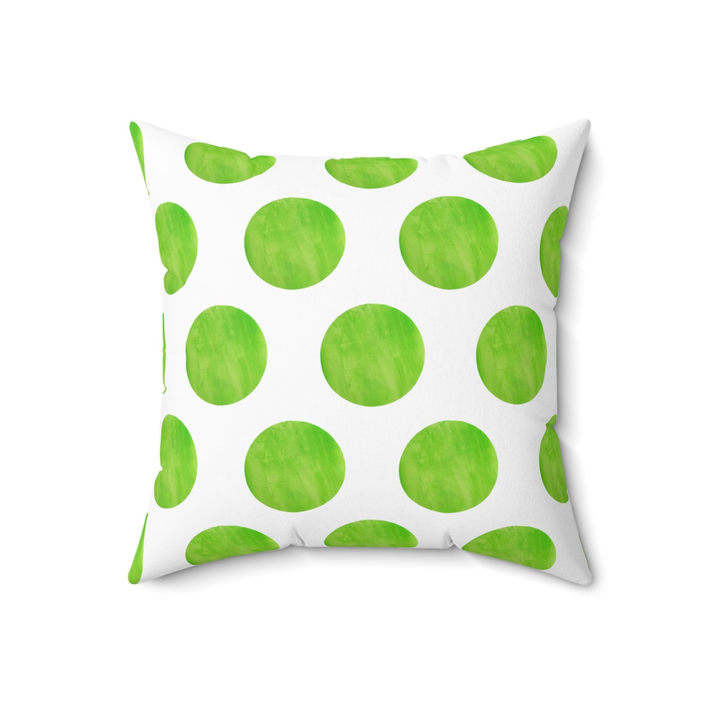 Polka Dot Palette Polyester Square Pillow Green