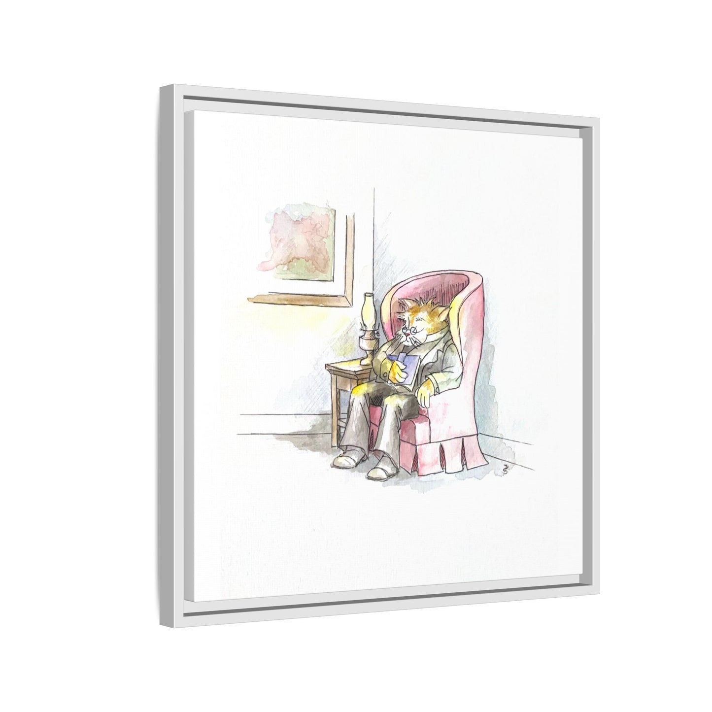 Kitty Fun Matte Canvas Framed
