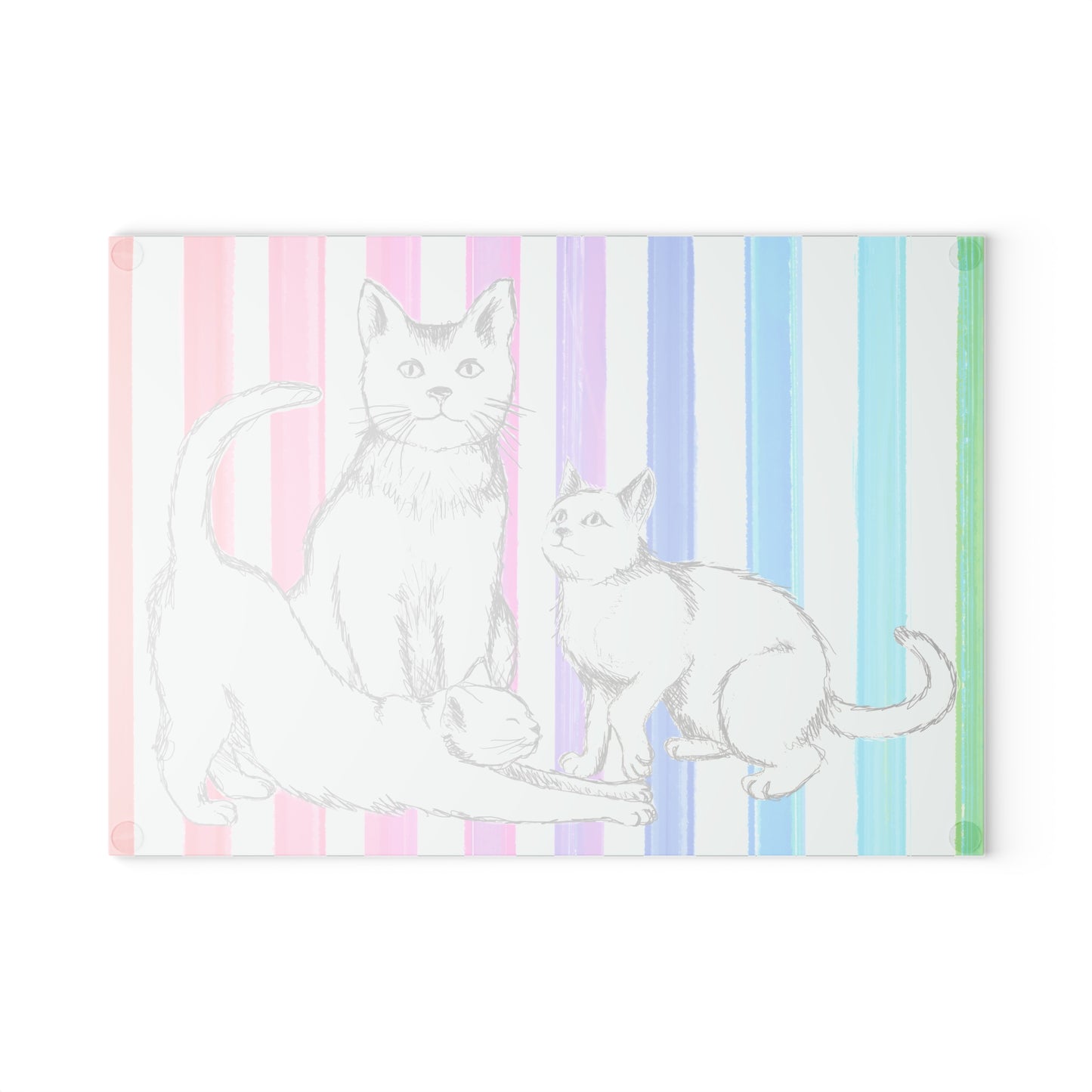 Kitty Fun Glass Cutting Board