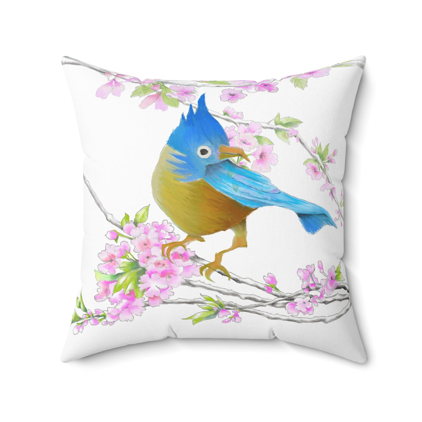 Jolly Birds Spun Polyester Square Pillow