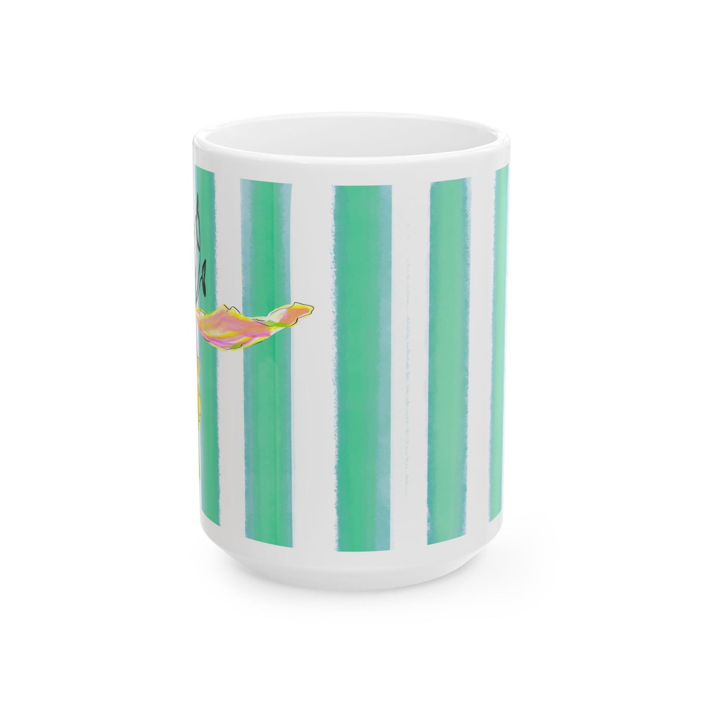 Dancing Tulips Mug Blue-Green Orange