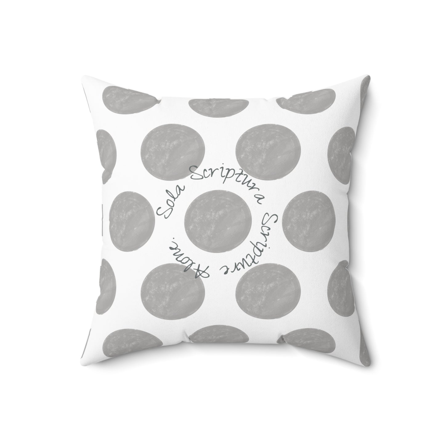 Polka Dot Joy Polyester Square Pillow "Sola Scriptura…”