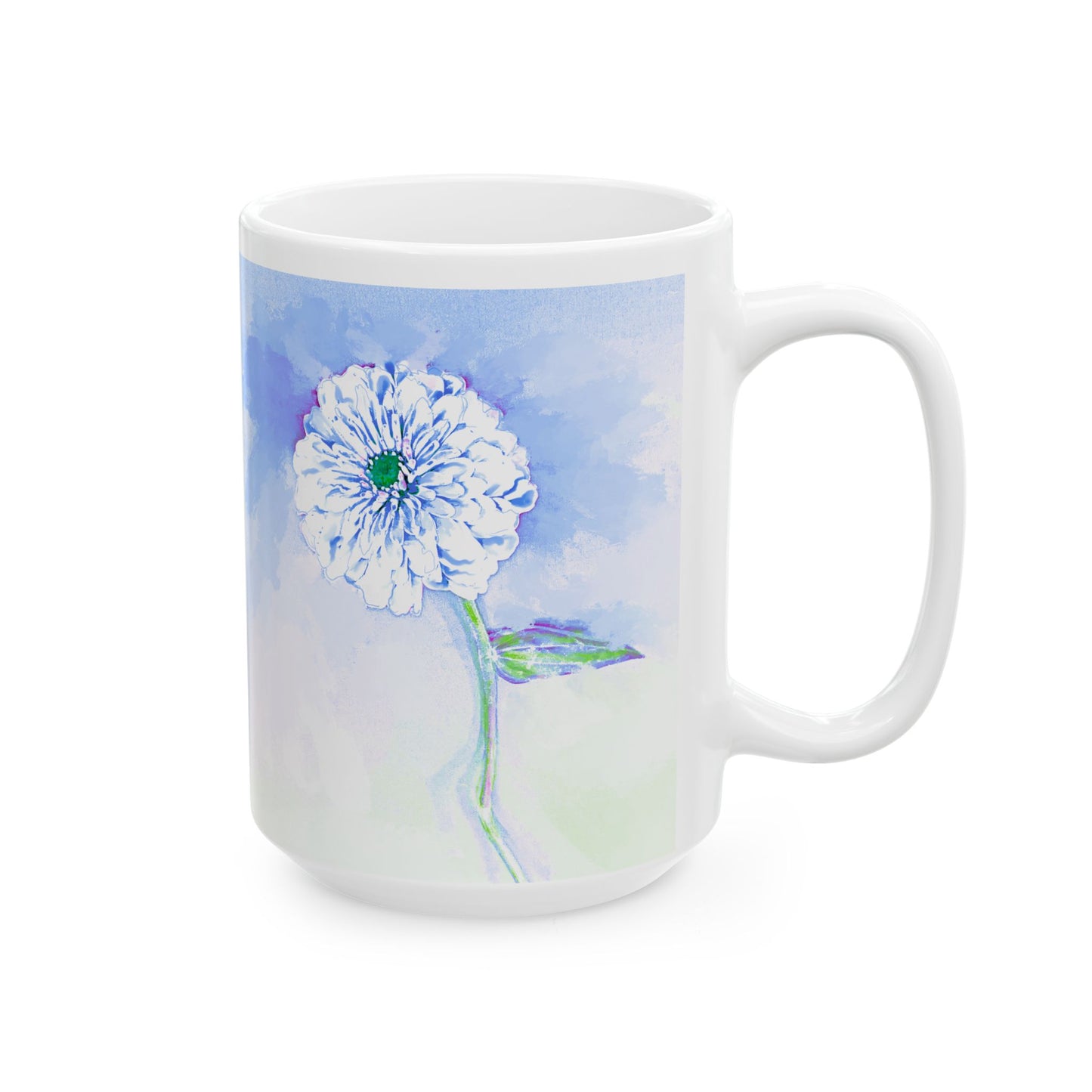 Zinnia Color Splash Mug Blue “Dare to Live”