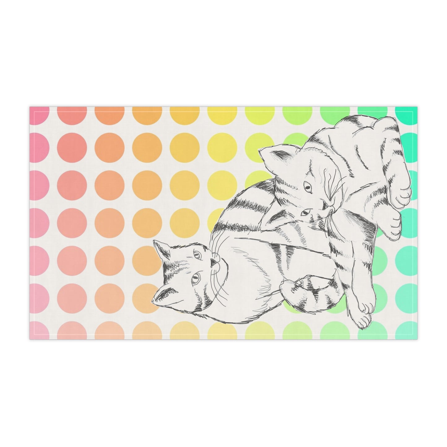 Colorful Cat Tea Towel