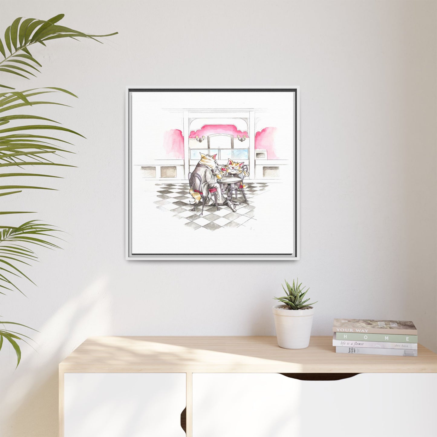 Kitty Fun Matte Canvas Framed