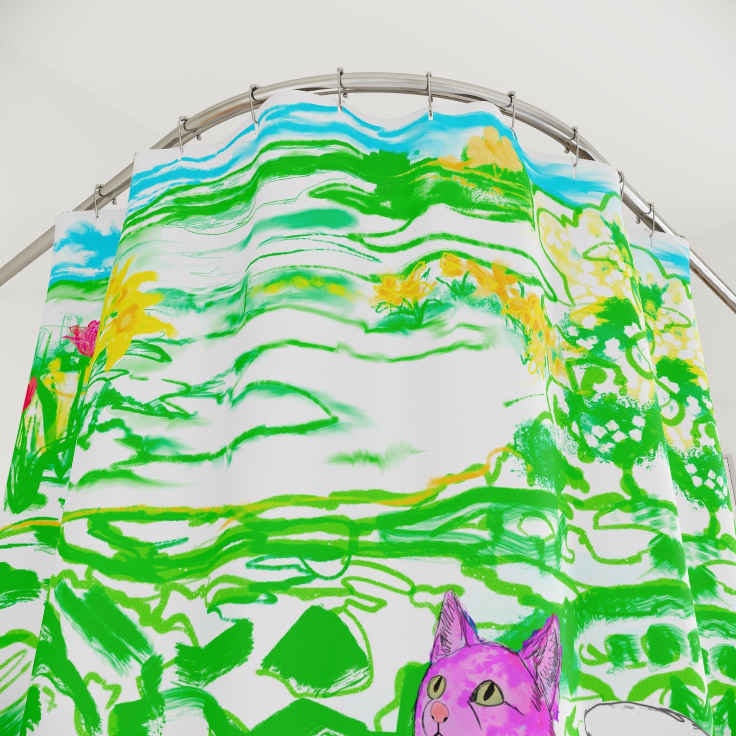 Colorful Cats and Dogs Shower Curtains