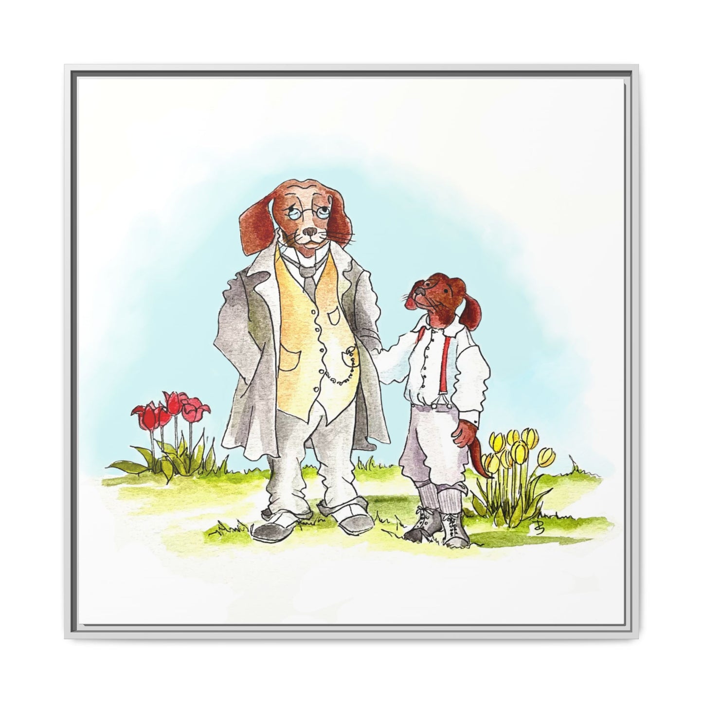 Dogi Fun Matte Canvas Framed