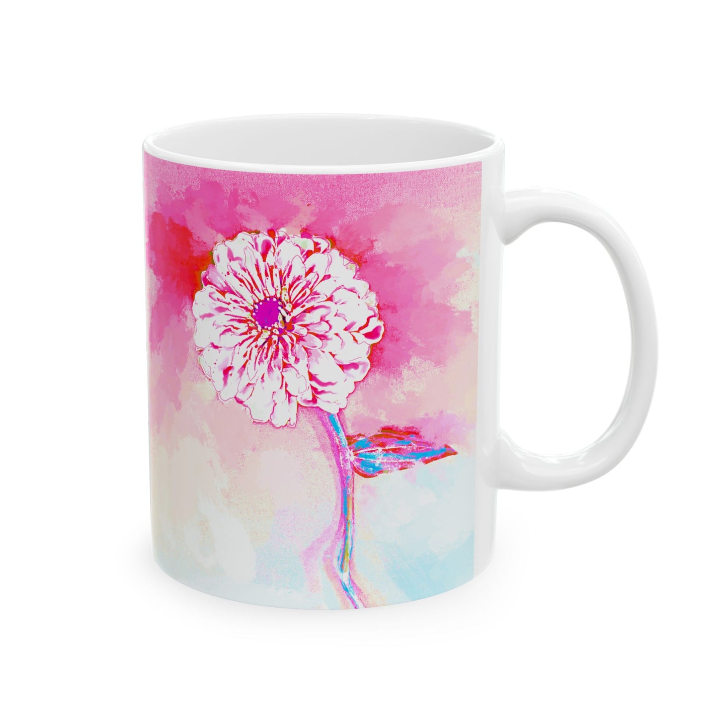 Zinnia Color Splash Mug Pink “Dare to Be Humble”