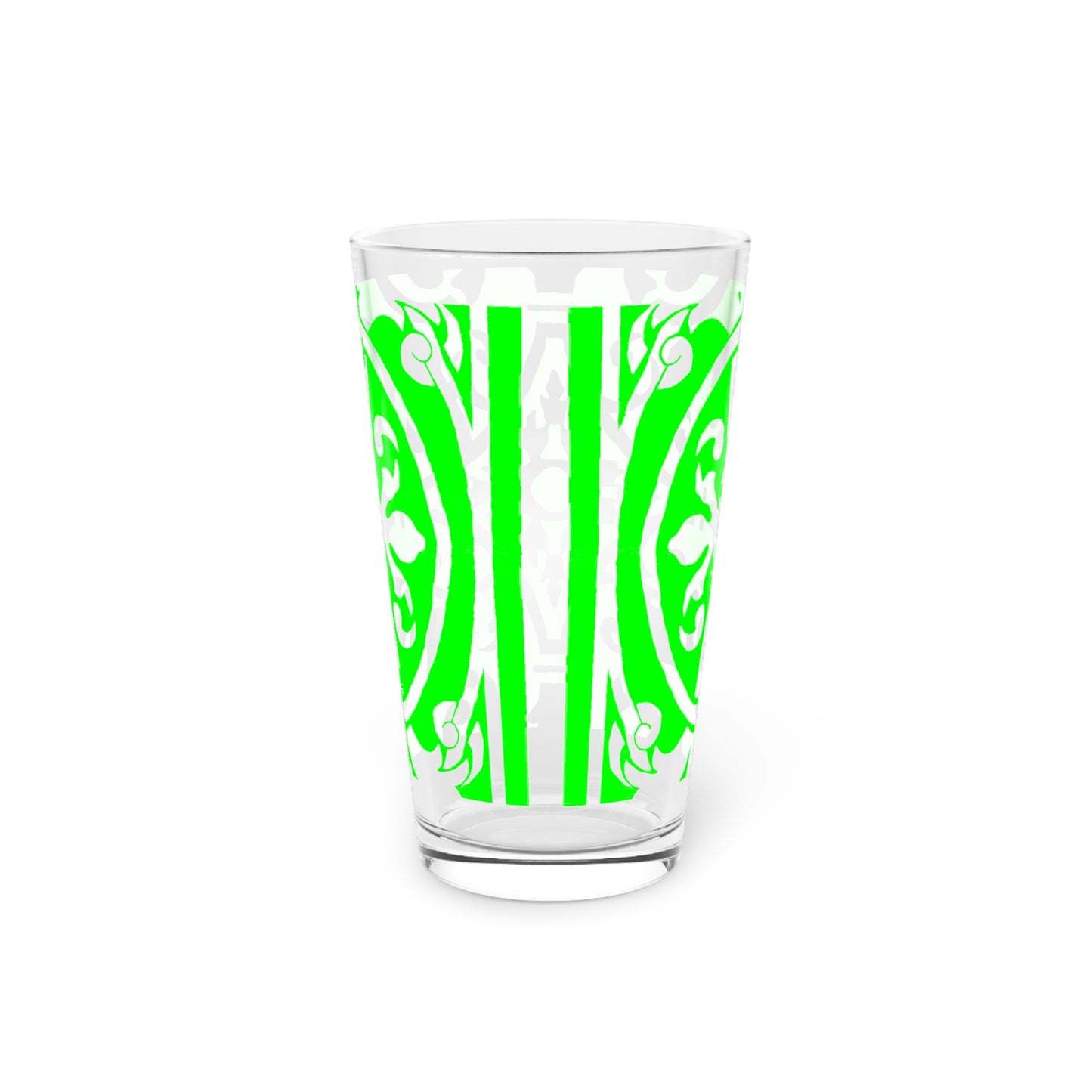 Scrollwork Pint Glass Bright Green