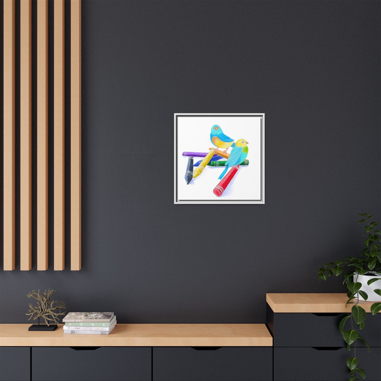 Jolly Birds Matte Canvas Framed
