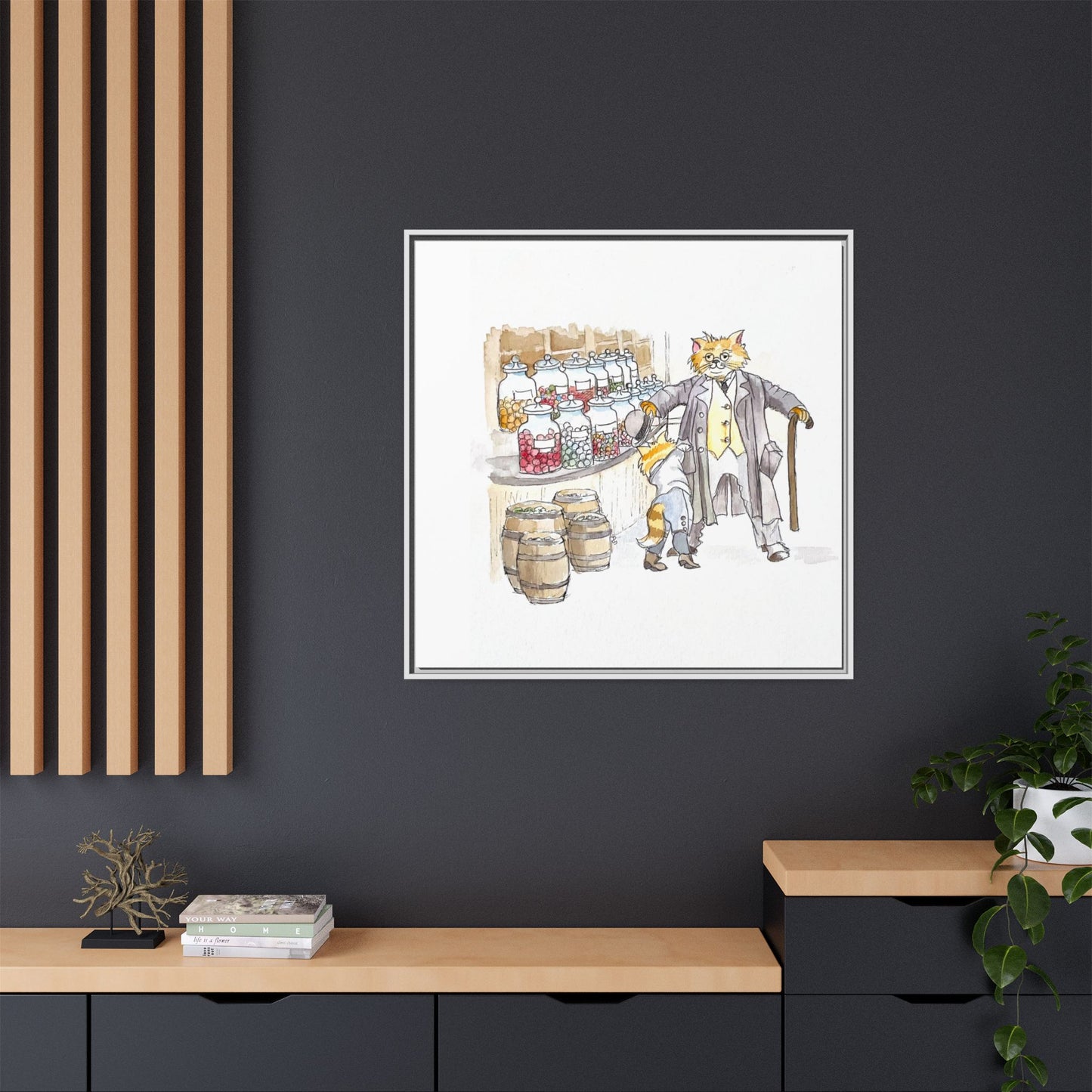 Kitty Fun Matte Canvas Framed