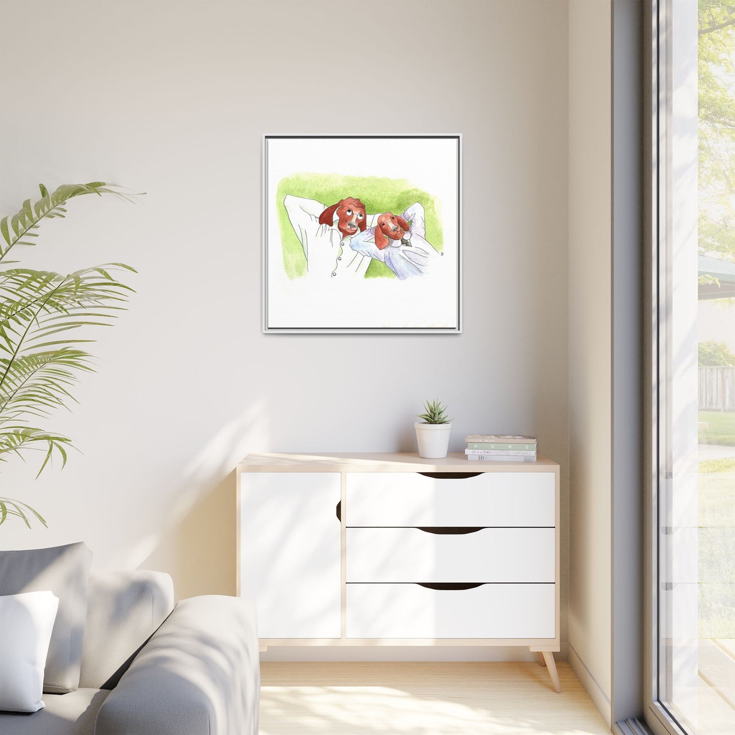 Dogi Fun Matte Canvas Framed