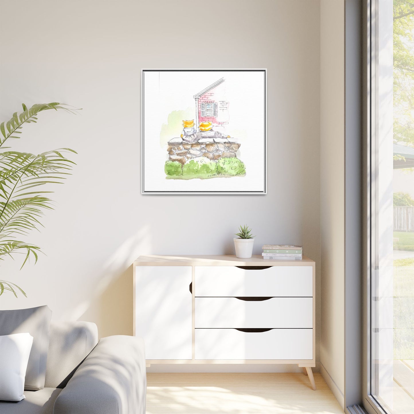 Kitty Fun Matte Canvas Framed