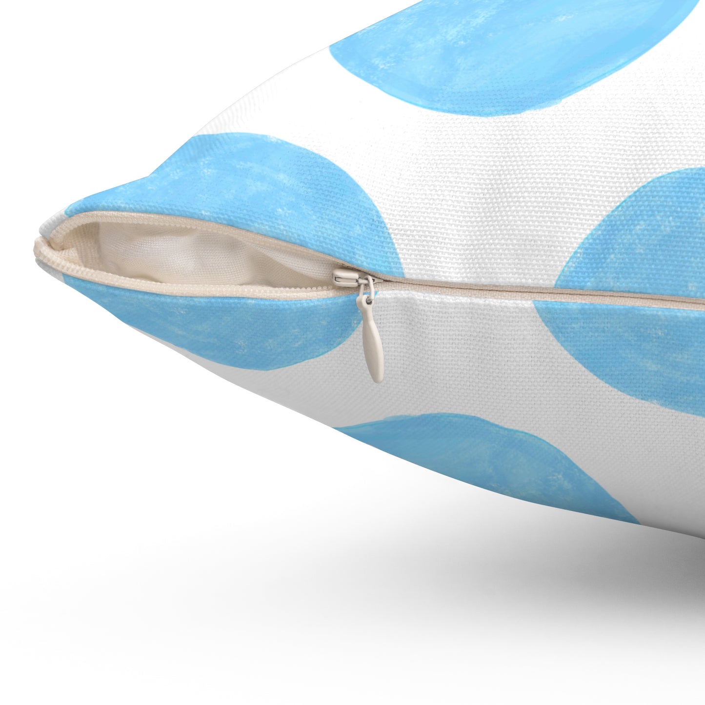 Polka Dot Palette Polyester Square Pillow light blue "Sola Scriptura..."