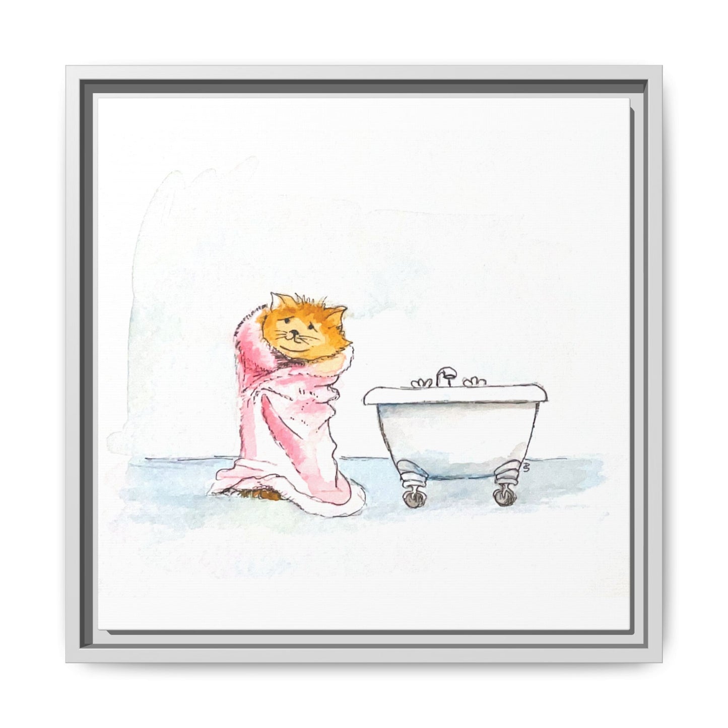 Kitty Fun Matte Canvas Framed