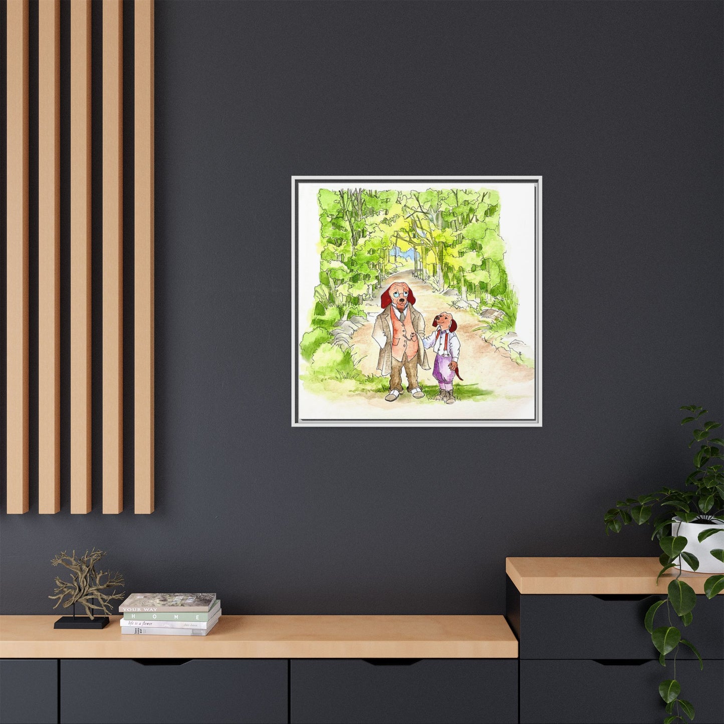 Dogi Fun Matte Canvas Framed