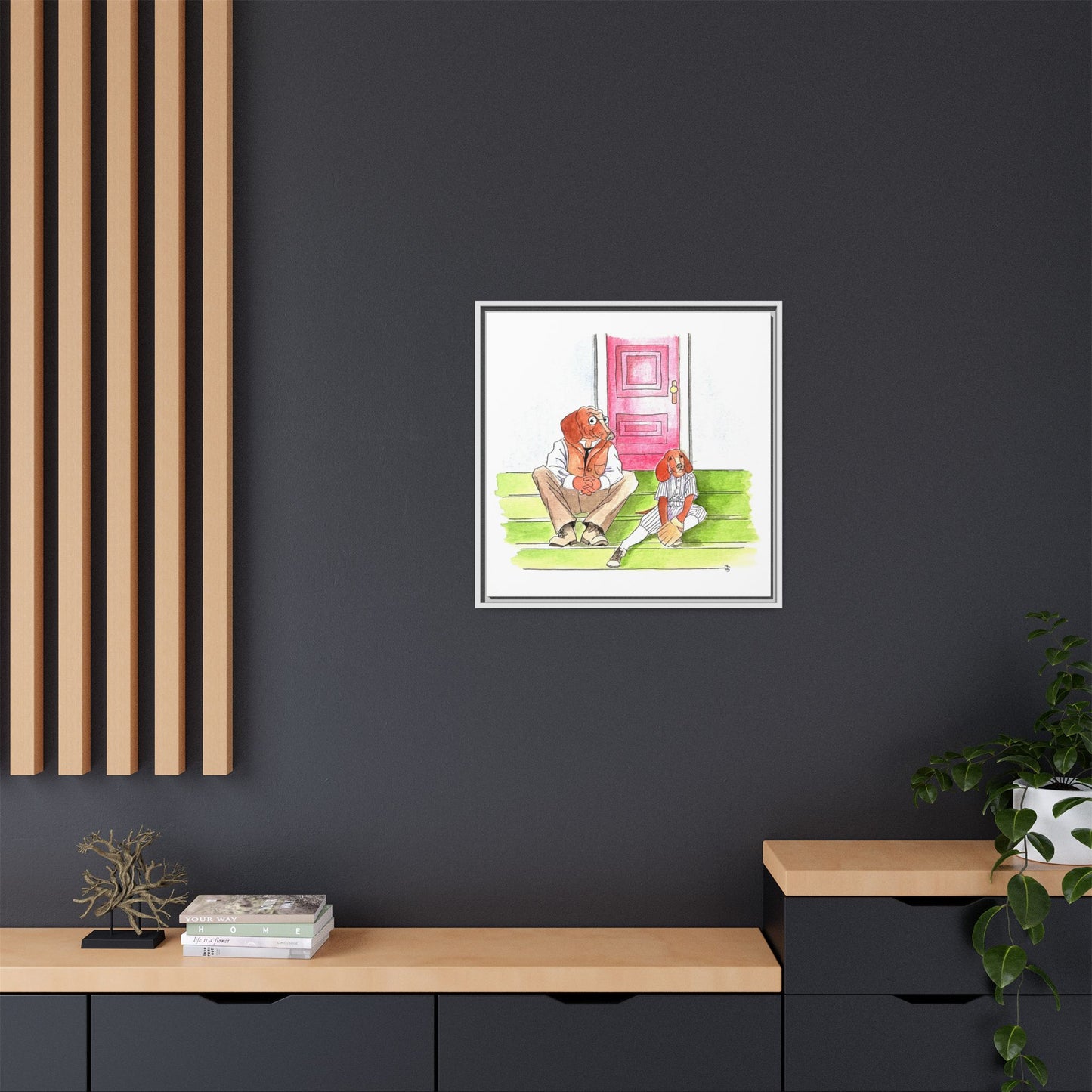 Dogi Fun Matte Canvas Framed