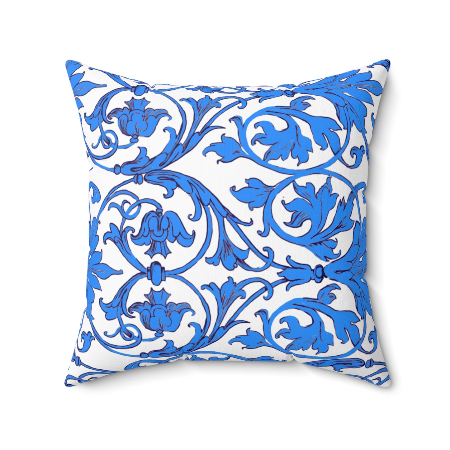 Scrollwork Polyester Square Pillow "Be Joyful..."