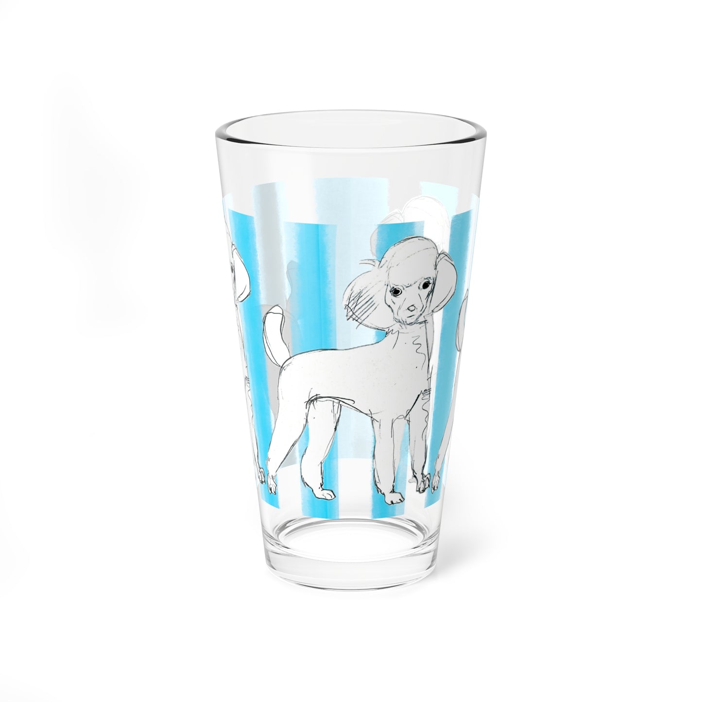 Dogi Fun Pint Glass, 16oz Poodle