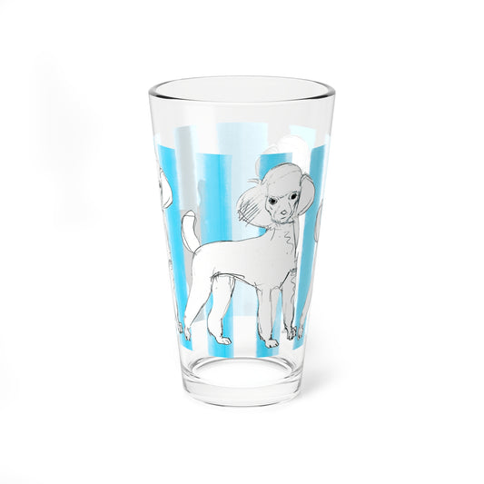 Dogi Fun Pint Glass, 16oz Poodle