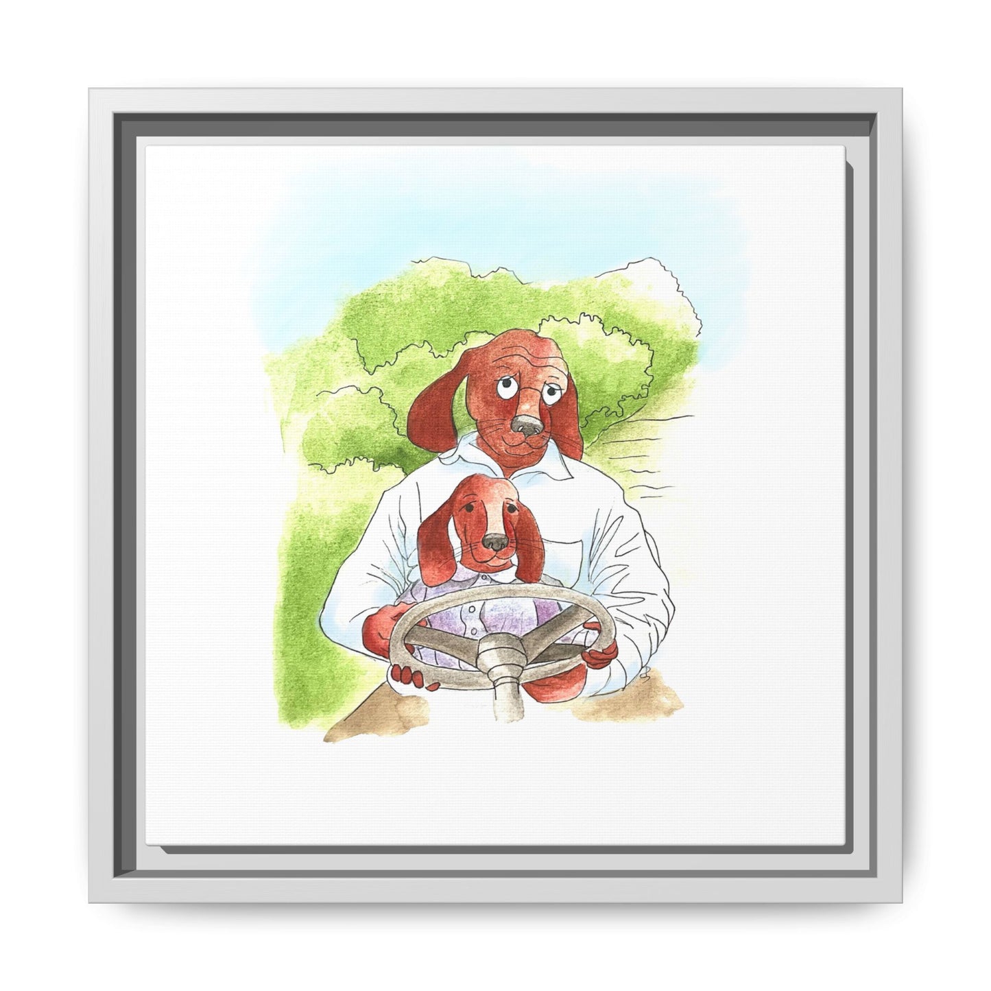 Dogi Fun Matte Canvas Framed