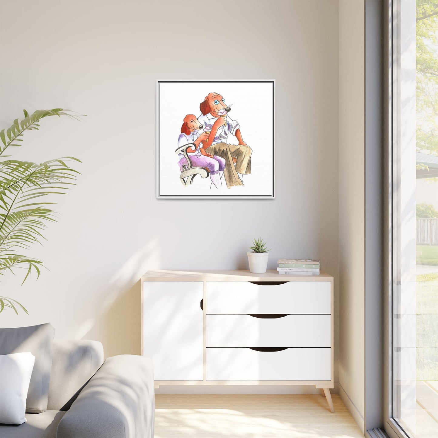 Dogi Fun Matte Canvas Framed