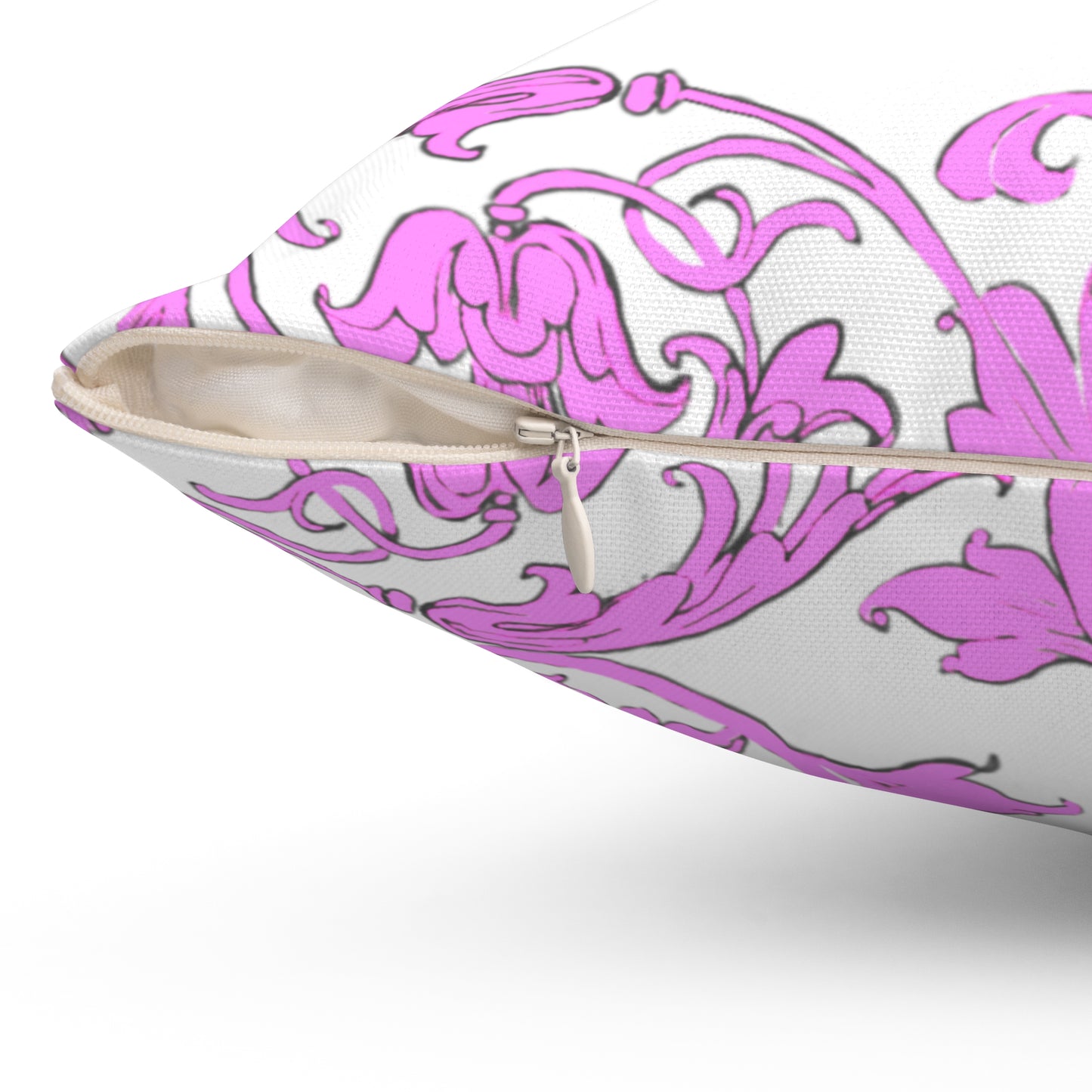 Scrollwork Polyester Square Pillow "Love the Lord..."