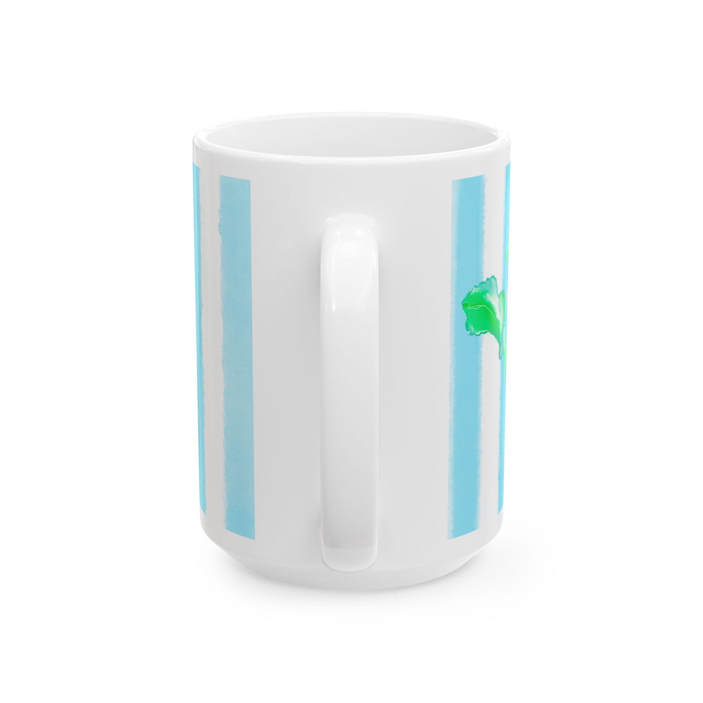 Dancing Tulips Mug Aqua Green