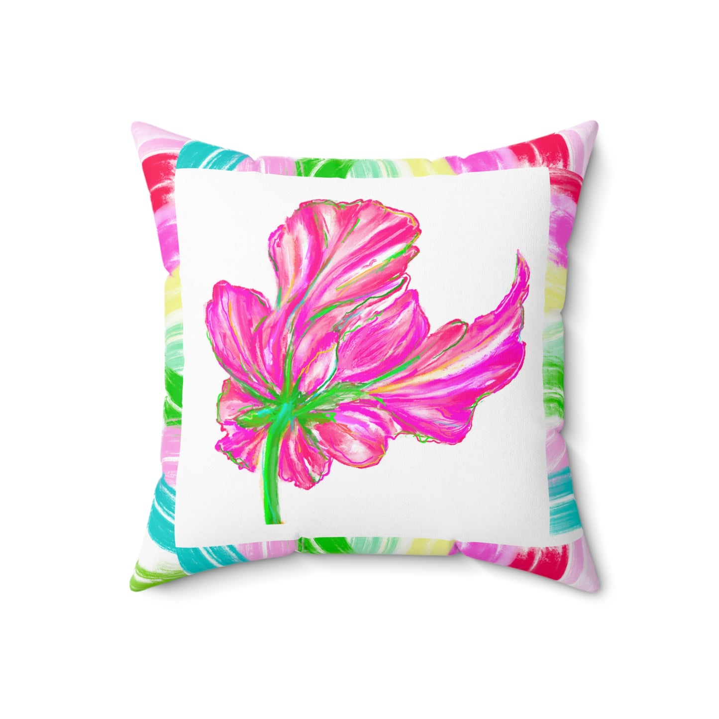 Mega Dot Polyester Square Pillow Do not be wise in your own eyes Tulip