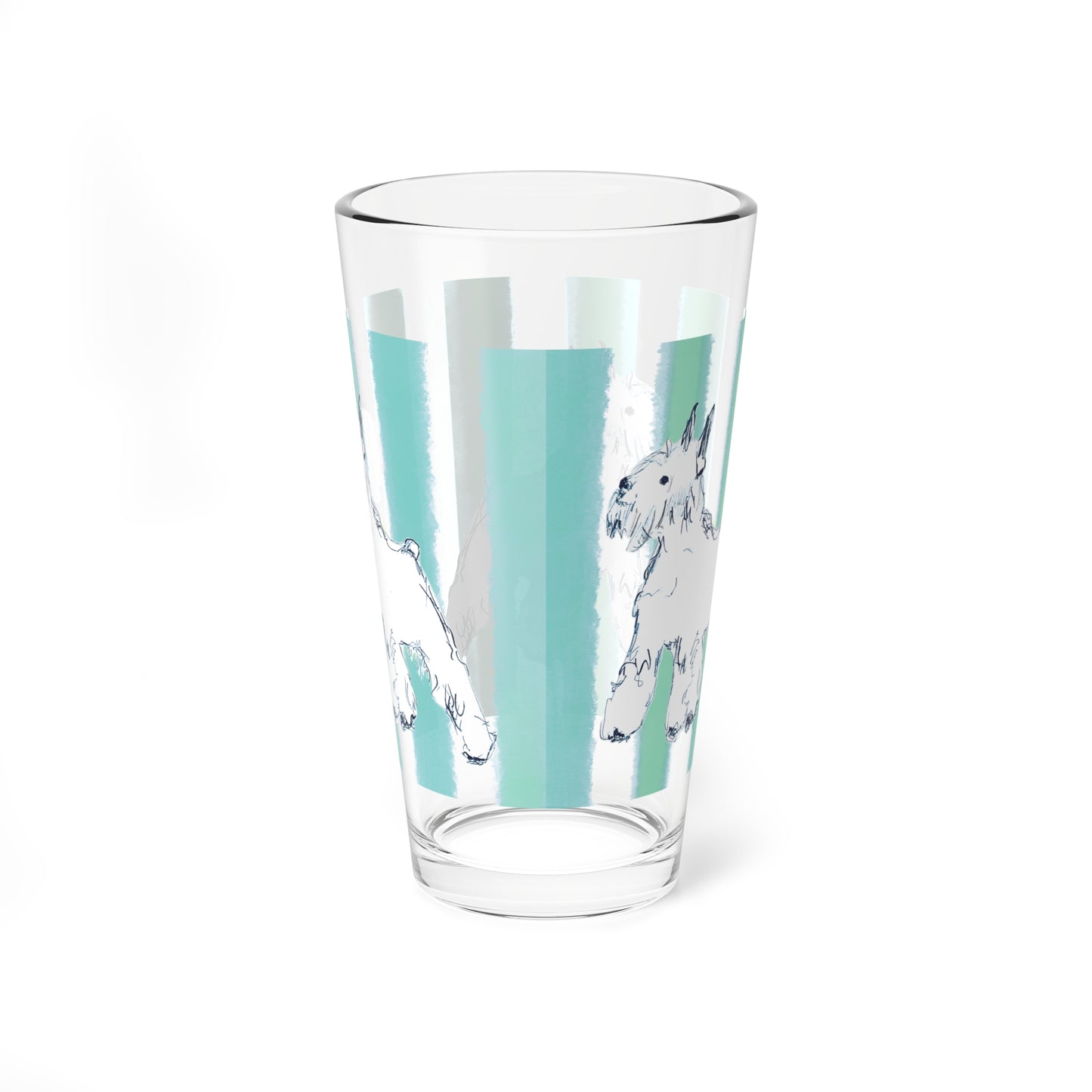 Dogi Fun Pint Glass, 16oz Schnauzer