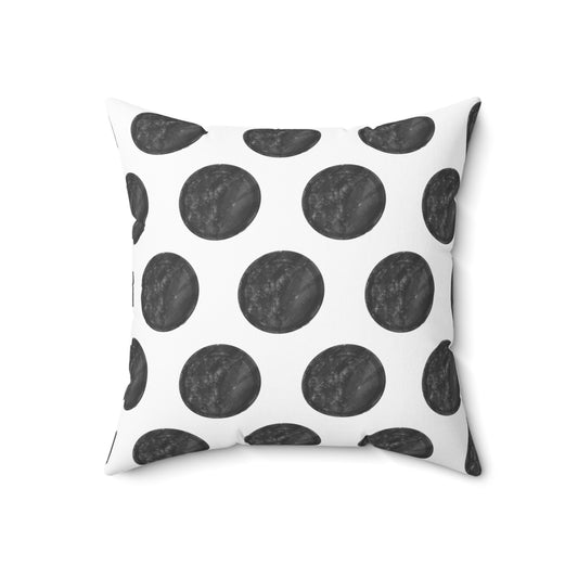 Polka Dot Palette Polyester Square Pillow Black
